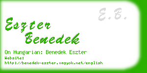 eszter benedek business card